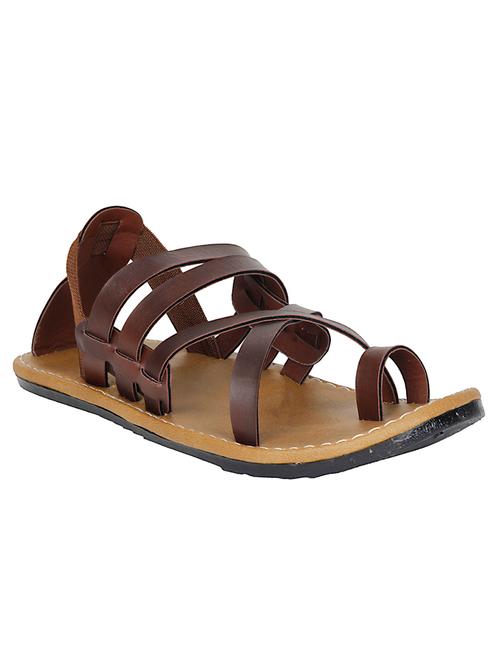 brown leather slip on sandal - 13970354 - Very Small Image - 1