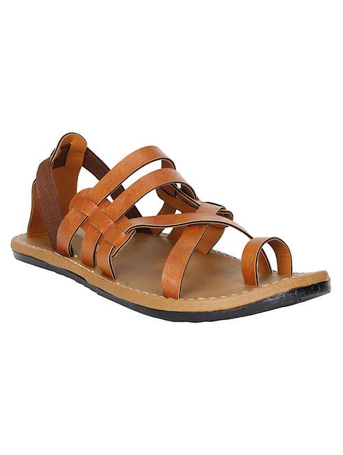 tan leather slip on sandal - 13970355 - Very Small Image - 1