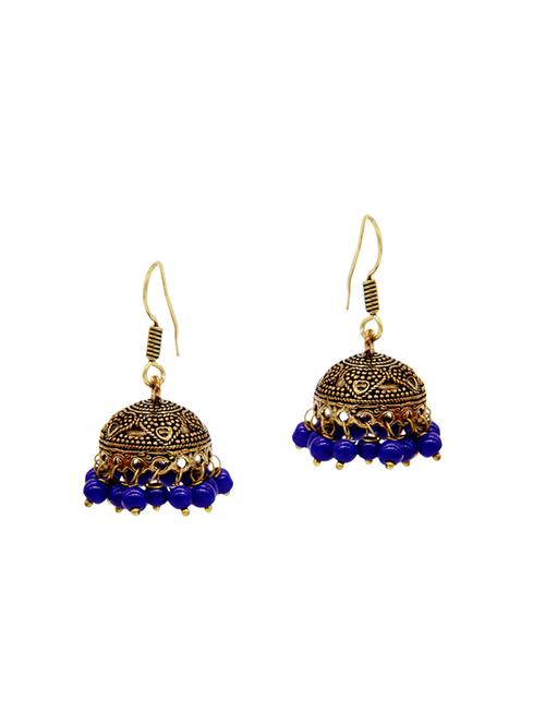 multi colored metal jhumka earrings - 13971273 - Very Small Image - 1