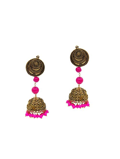 multi colored metal jhumka earrings - 13971282 - Very Small Image - 1