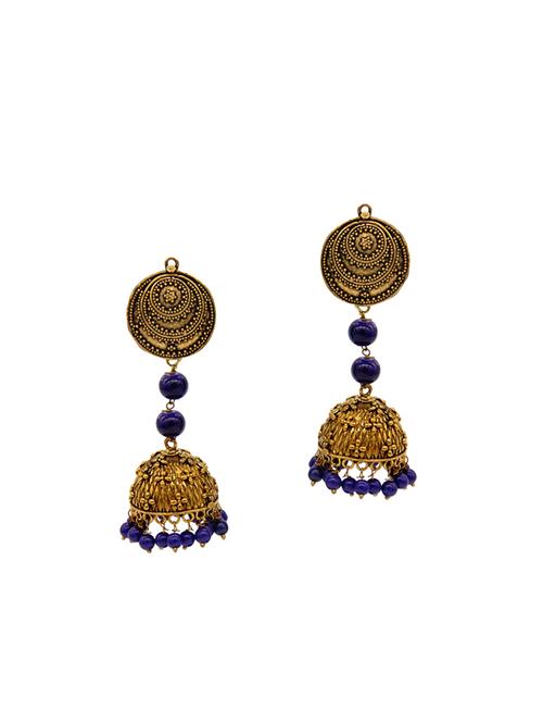 multi colored metal jhumka earrings - 13971283 - Very Small Image - 1