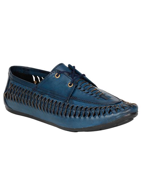 blue leatherette lace up shoe - 13973282 - Very Small Image - 1