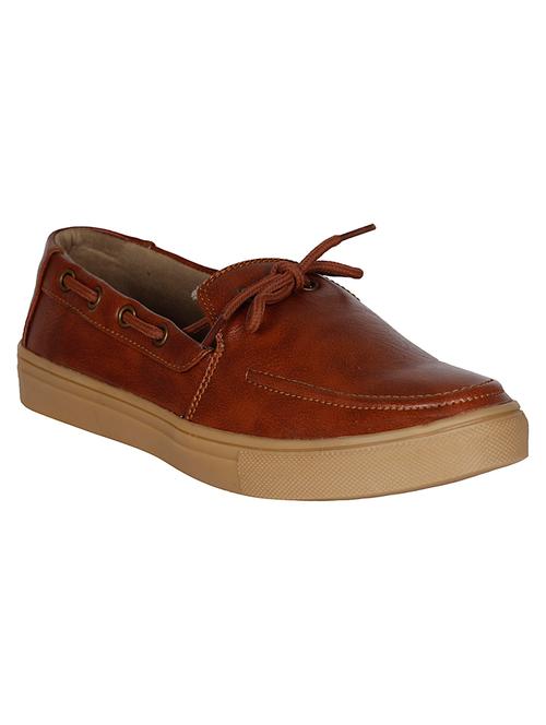 brown leatherette casual slipon - 13973555 - Very Small Image - 1