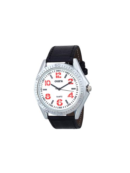 oura white dial leather watch for men - 13973607 - Very Small Image - 1