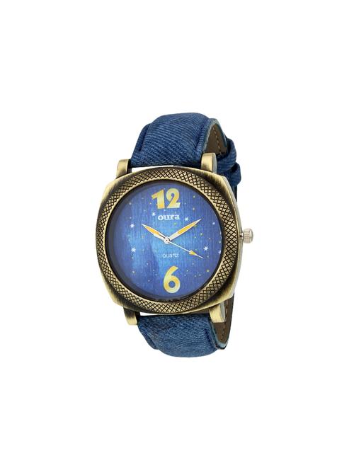 oura blue dial leather watch for men - 13973610 - Very Small Image - 1