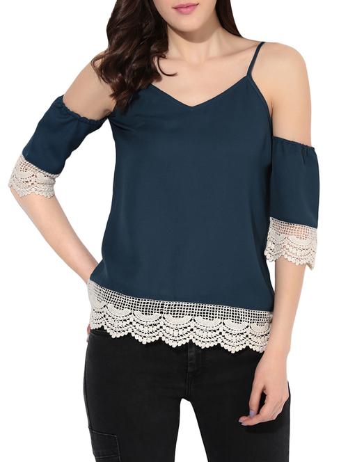 cold shoulder lace detail top - 13973632 - Very Small Image - 1