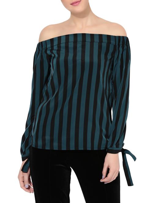off shoulder striped top - 13973637 - Very Small Image - 1