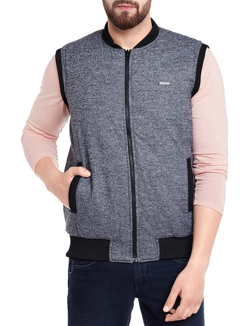 grey polyester casual jacket - 13974421 - Very Small Image - 1