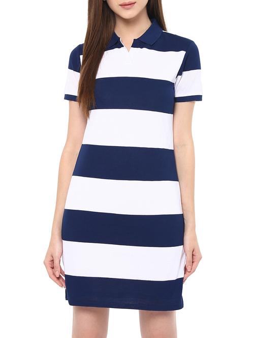 blue viscose t-shirt dress - 13974453 - Very Small Image - 1