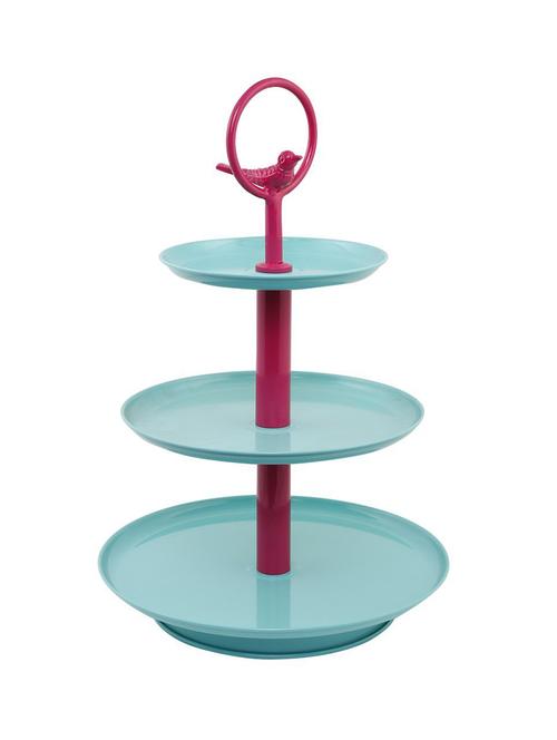 elan knob three tier metal cake cupcake and dessert stand - off white - 13976043 - Very Small Image - 1