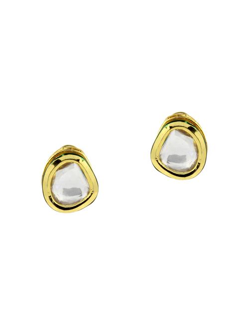 white brass studs earrings - 13977067 - Very Small Image - 1