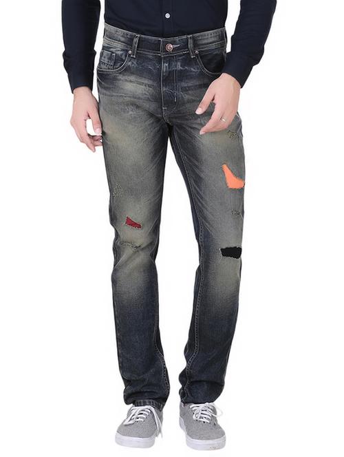 blue cotton ripped jean - 13977119 - Very Small Image - 1