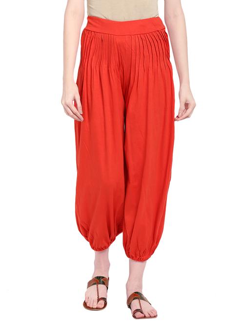 orange cotton dhoti salwar - 13977216 - Very Small Image - 1