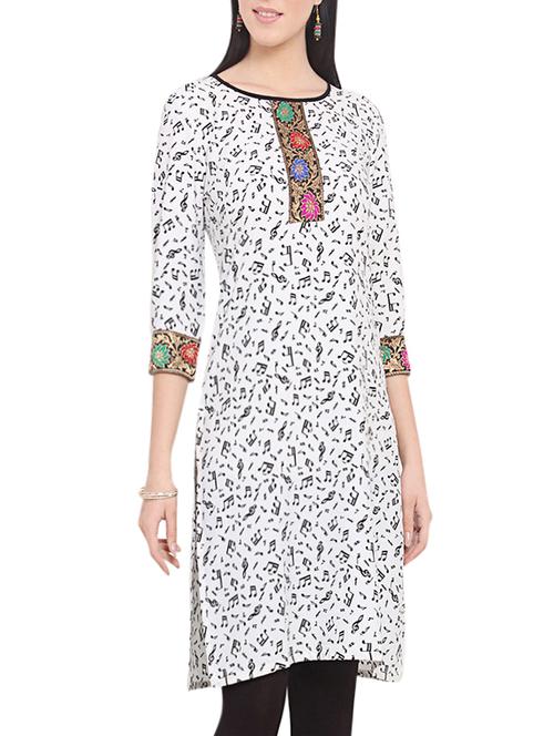 white straight kurta - 13978671 - Very Small Image - 1
