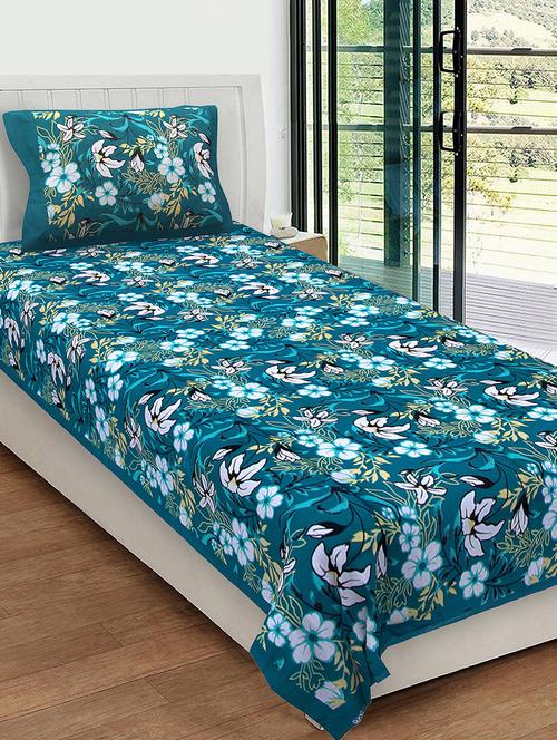 uniqchoice 100% cotton rajasthani traditional single bedsheet with 1 pillow cover - 13981230 - Very Small Image - 1