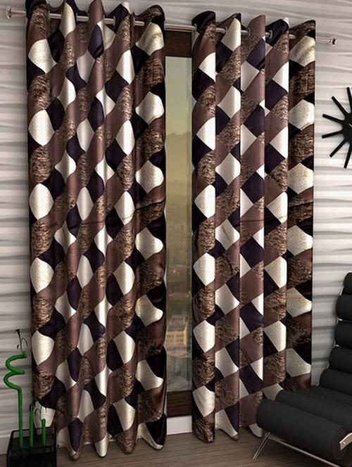 home fantasy printed set of 2 door curtain - 13981439 - Very Small Image - 1