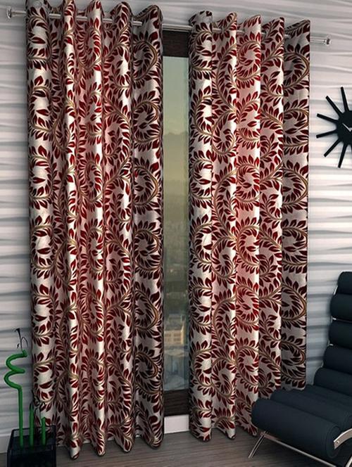 home fantasy printed set of 2 door curtain - 13981440 - Very Small Image - 1