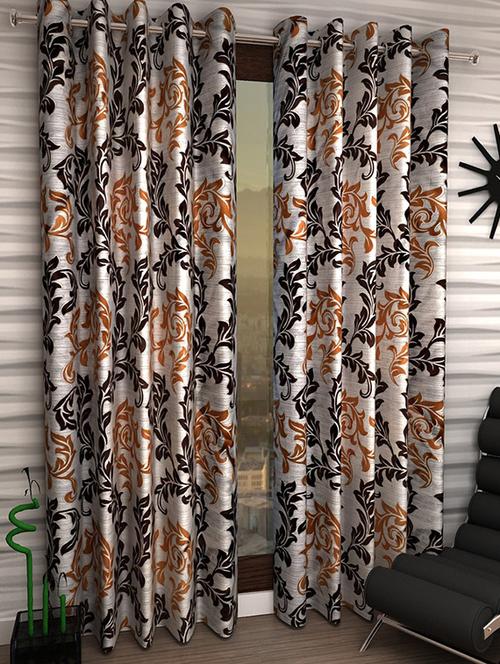 home fantasy printed set of 2 door curtain - 13981441 - Very Small Image - 1
