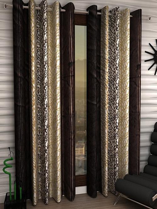 home fantasy printed set of 2 door curtain - 13981458 - Very Small Image - 1