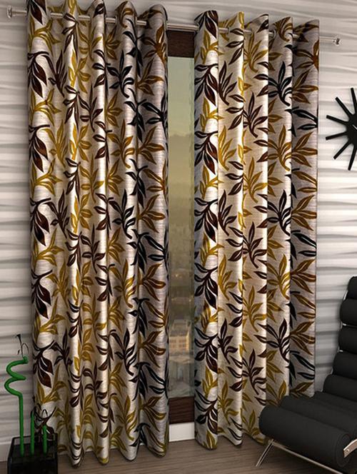 home fantasy printed set of 2 door curtain - 13981461 - Very Small Image - 1