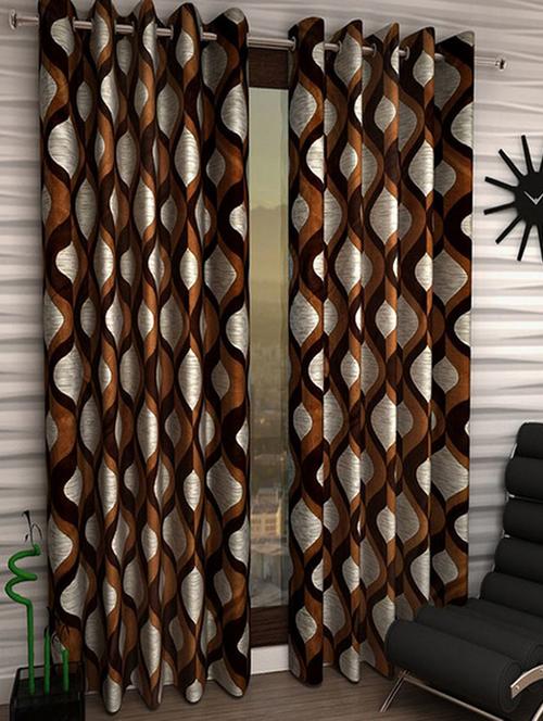 home fantasy printed set of 2 door curtain - 13981466 - Very Small Image - 1