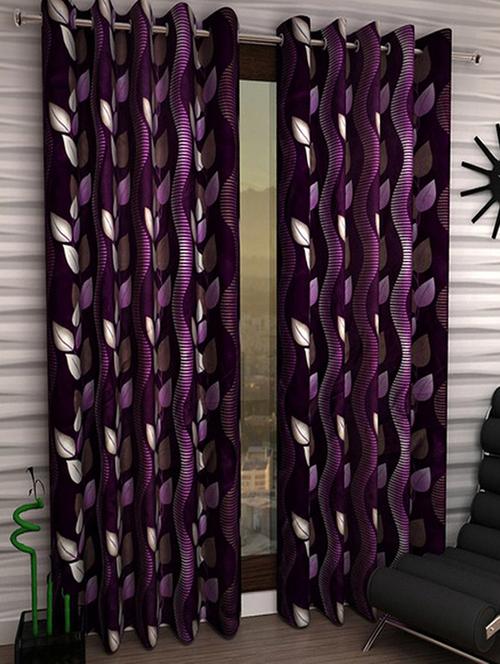 home fantasy printed set of 2 door curtain - 13981472 - Very Small Image - 1