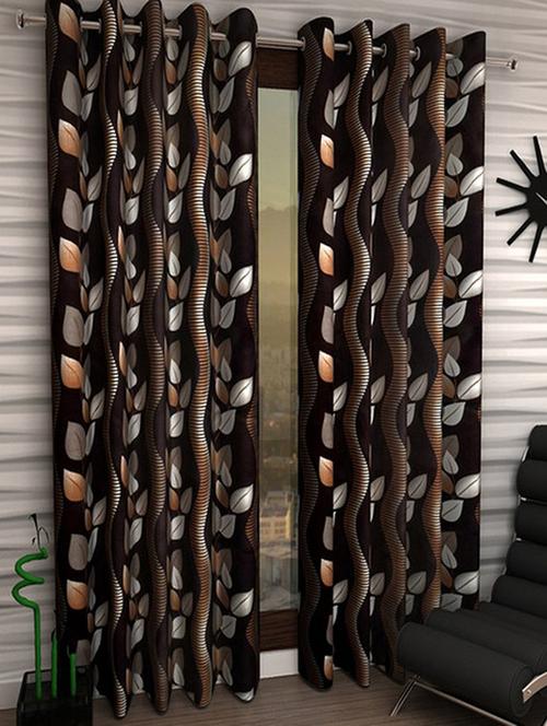 home fantasy printed set of 2 door curtain - 13981474 - Very Small Image - 1