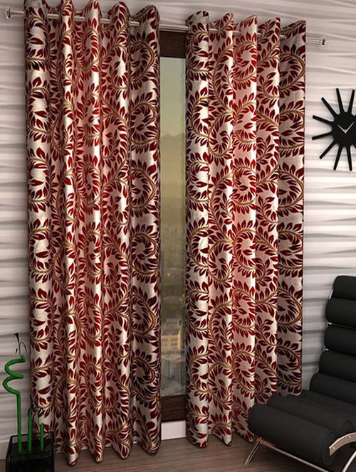 home fantasy printed set of 2 door curtain - 13981480 - Very Small Image - 1