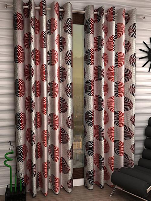 home fantasy printed set of 2 door curtain - 13981486 - Very Small Image - 1