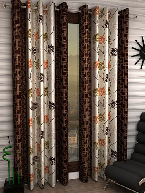 home fantasy printed set of 2 door curtain - 13981499 - Very Small Image - 1