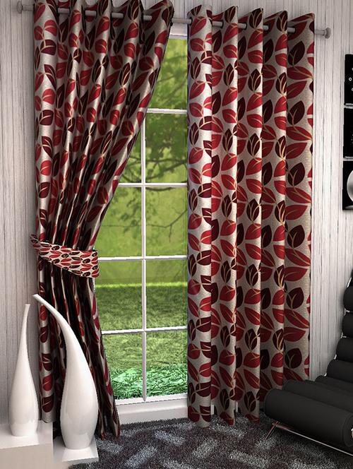 home fantasy printed set of 2 door curtain - 13981501 - Very Small Image - 1