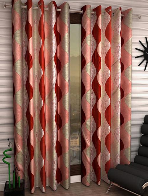 home fantasy printed set of 2 door curtain - 13981508 - Very Small Image - 1
