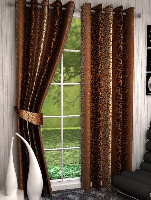 home fantasy printed set of 2 door curtain - 13981516 - Very Small Image - 1
