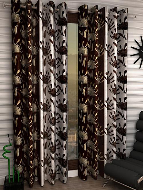 home fantasy printed set of 2 door curtain - 13981522 - Very Small Image - 1