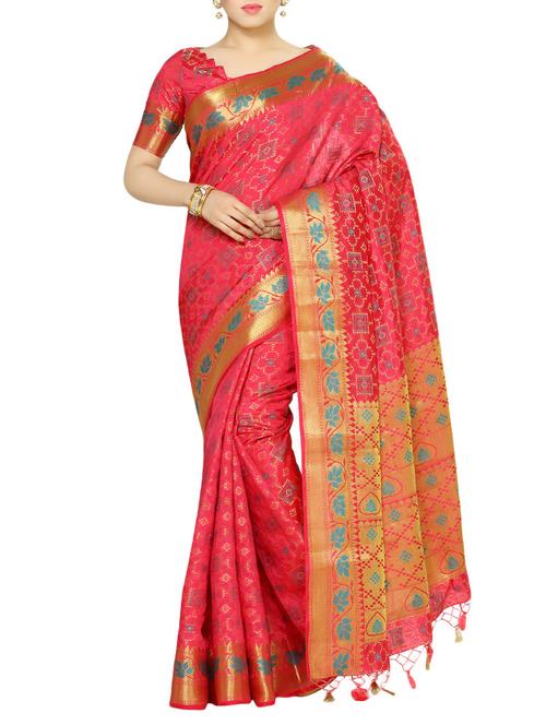 red art silk woven saree - 13982850 - Very Small Image - 1