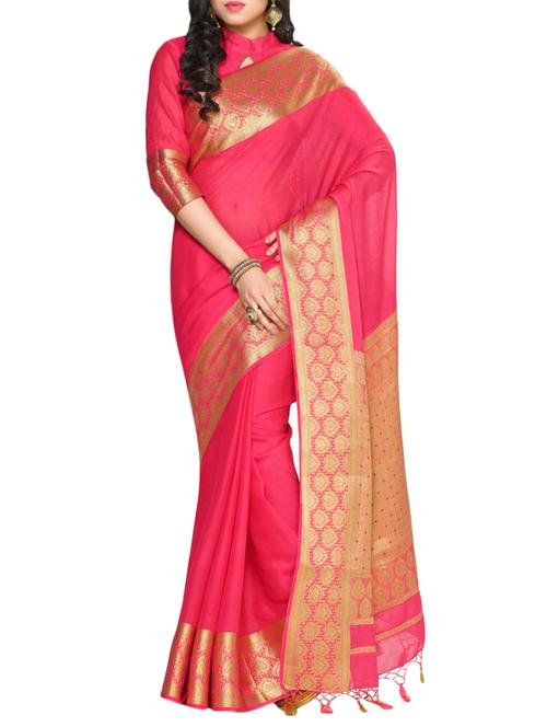pink crepe kanjivaram saree - 13982858 - Very Small Image - 1