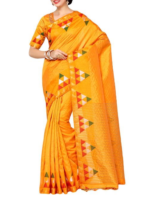 orange art silk woven saree - 13982907 - Very Small Image - 1
