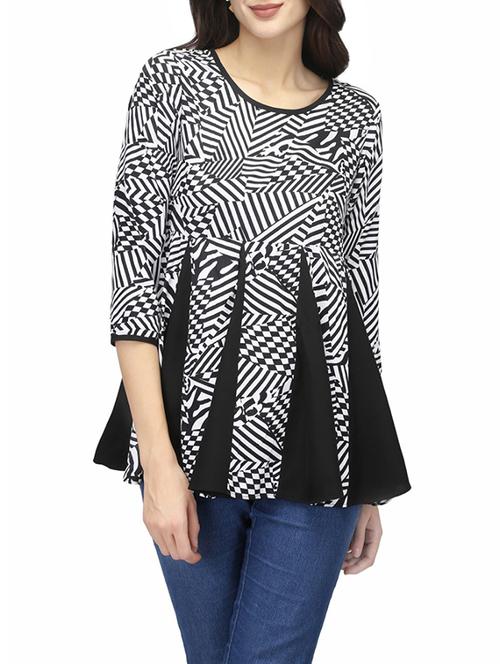 women's peplum round neck top - 13983198 - Very Small Image - 1