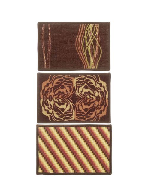 multicolored set of 3 nylon doormat with rubber backing - 13983221 - Very Small Image - 1