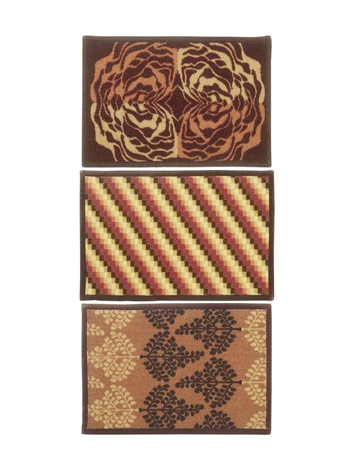 multicolored set of 3 nylon doormat with rubber backing - 13983222 - Very Small Image - 1