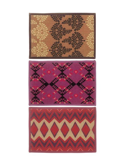 multicolored set of 3 nylon doormat with rubber backing - 13983224 - Very Small Image - 1