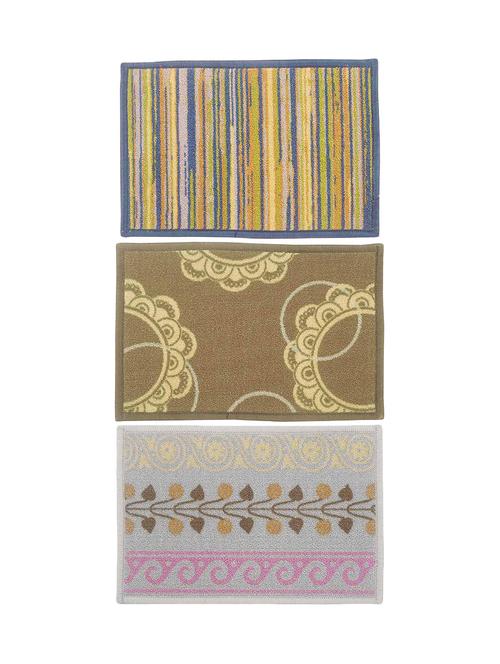 multicolored set of 3 nylon doormat with rubber backing - 13983230 - Very Small Image - 1