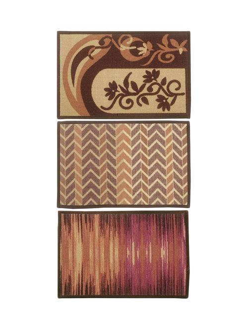 multicolored set of 3 nylon doormat with rubber backing - 13983233 - Very Small Image - 1