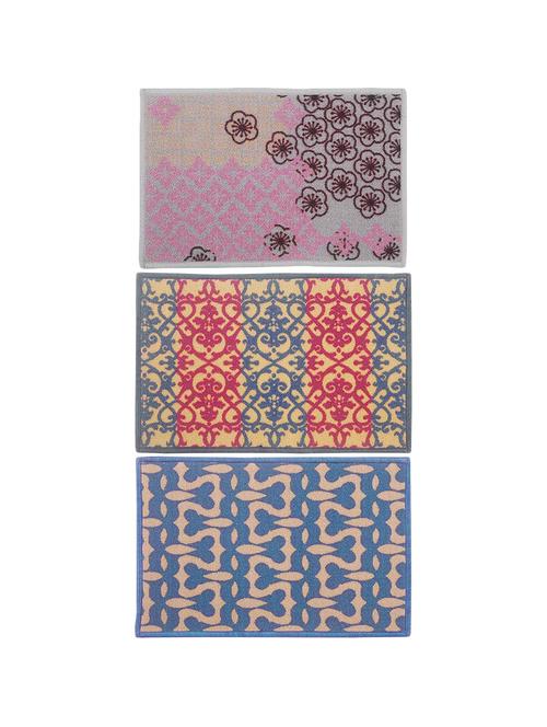 multicolored set of 3 nylon doormat with rubber backing - 13983242 - Very Small Image - 1