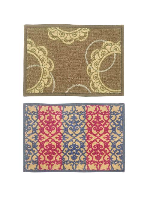 multicolored set of 2 nylon doormat with rubber backing - 13983267 - Very Small Image - 1