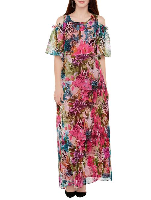 pink printed maxi dress - 13983298 - Very Small Image - 1
