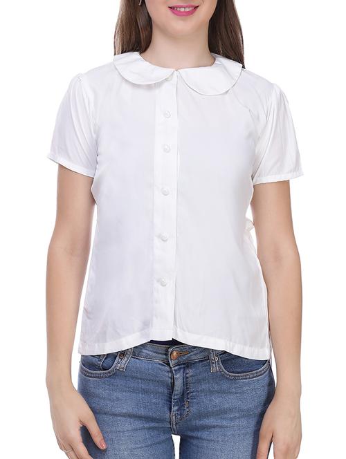 white crepe regular shirt - 13984384 - Very Small Image - 1