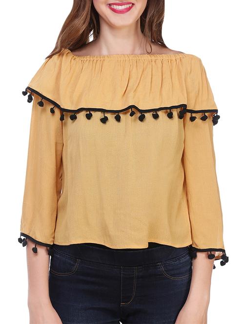 yellow rayon regular top - 13984389 - Very Small Image - 1