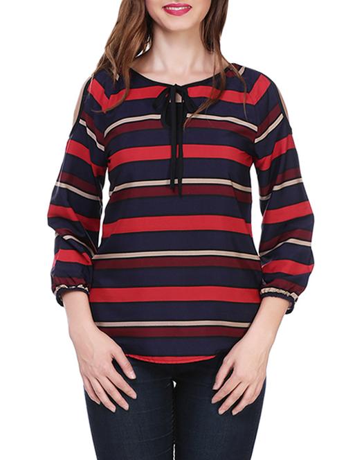curved hem striped tunic - 13984402 - Very Small Image - 1