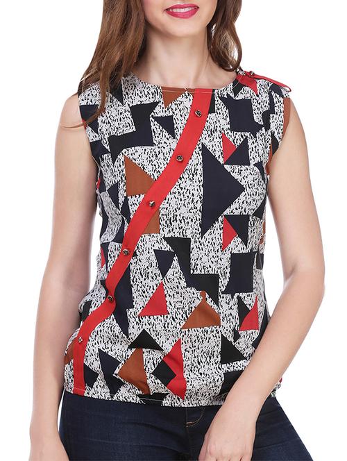 black printed blouson top - 13984403 - Very Small Image - 1